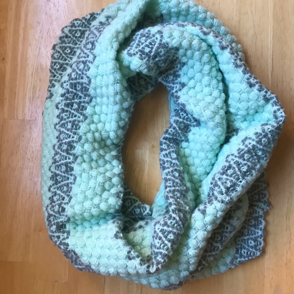 SOLD *10 or FREE!* Aqua and grey sweater scarf
